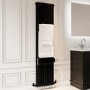 Vertical Black Column Radiator with Towel Bars 1800 x 460mm - Nevis