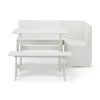 White Corner Dining Set with a Matching Bench - Newport