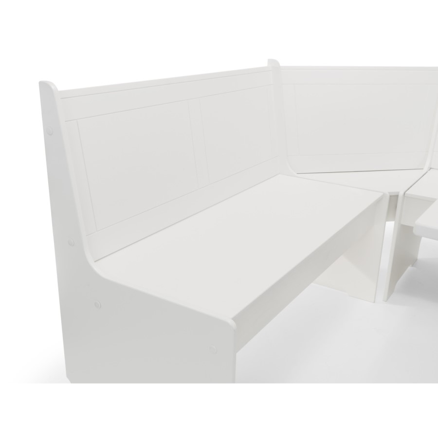 White Corner Dining Set with a Matching Bench - Newport