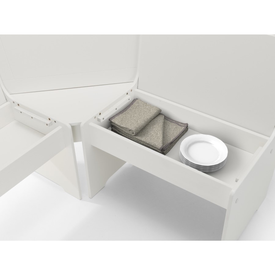 White Corner Dining Set with a Matching Bench - Newport