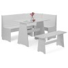 Light Grey Wooden Corner Dining Set with a Bench - Seats 5 - Newport