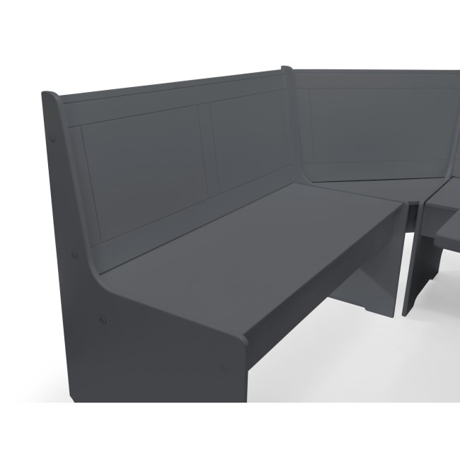 Dark Grey Wooden Corner Dining Set with a Bench - Seats 5 - Newport