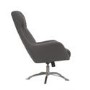 Grey Fabric Swivel Recliner Chair with Footstool - Nexo