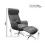 Grey Fabric Swivel Recliner Chair with Footstool - Nexo