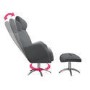 GRADE A1 - Grey Fabric Swivel Lounge Chair with Footstool - Nexo