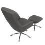 GRADE A1 - Grey Fabric Swivel Lounge Chair with Footstool - Nexo