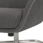 GRADE A1 - Grey Fabric Swivel Lounge Chair with Footstool - Nexo