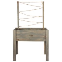 Wooden Green Garden Planter with Support