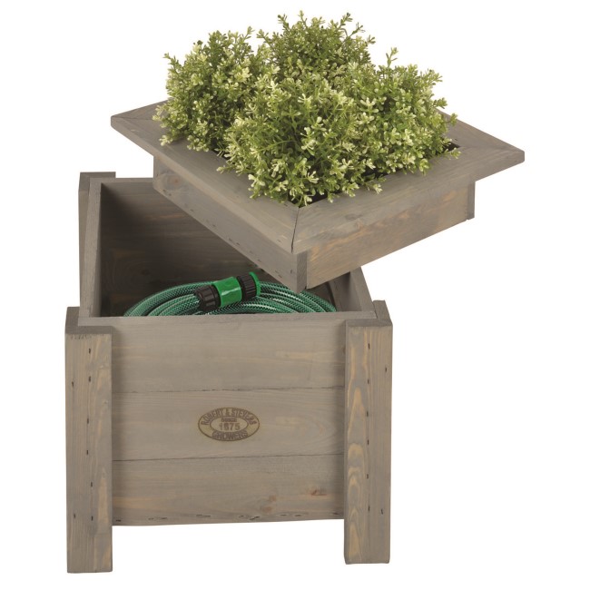 Square Wooden Planter with Storage