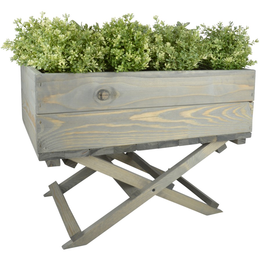 Outdoor Wooden Planter on Foldable Stand Light Green