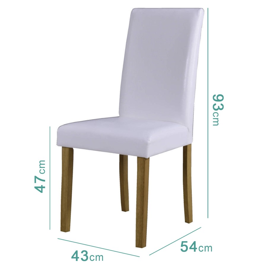 GRADE A1 - New Haven Pair of Modern White Faux Leather Dining Chairs