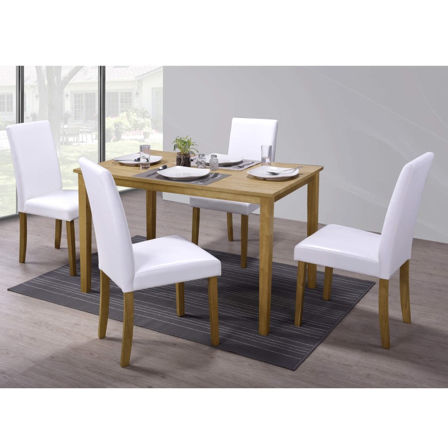 GRADE A1 - New Haven Pair of Modern White Faux Leather Dining Chairs