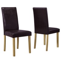 Set of 2 Brown Faux Leather Dining Chairs - New Haven