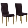 GRADE A1 - New Haven Pair of Modern Brown Faux Leather Dining Chairs