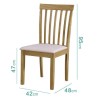 GRADE A1 - Set of 2 Wooden Dining Chairs with Cream Fabric Seats - New Haven