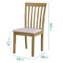 Set of 2 Wooden Dining Chairs with Cream Fabric Seats - New Haven