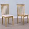 GRADE A1 - Set of 2 Wooden Dining Chairs with Cream Fabric Seats - New Haven
