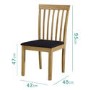 Set of 2 Wooden Dining Chairs with Black Fabric Seats - New Haven