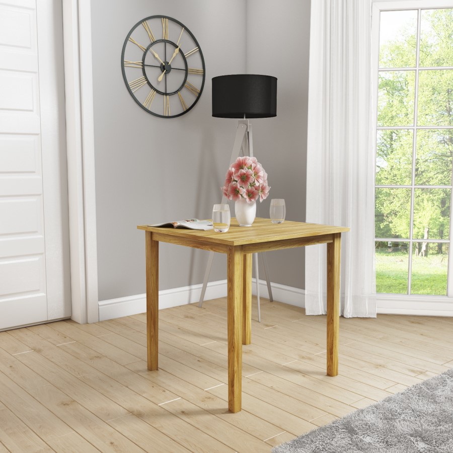 GRADE A1 - New Haven Small Space Saving Square Dining Table - Light Oak