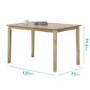 New Haven Rectangle Wooden Dining Table in Light Oak - 4 Seater