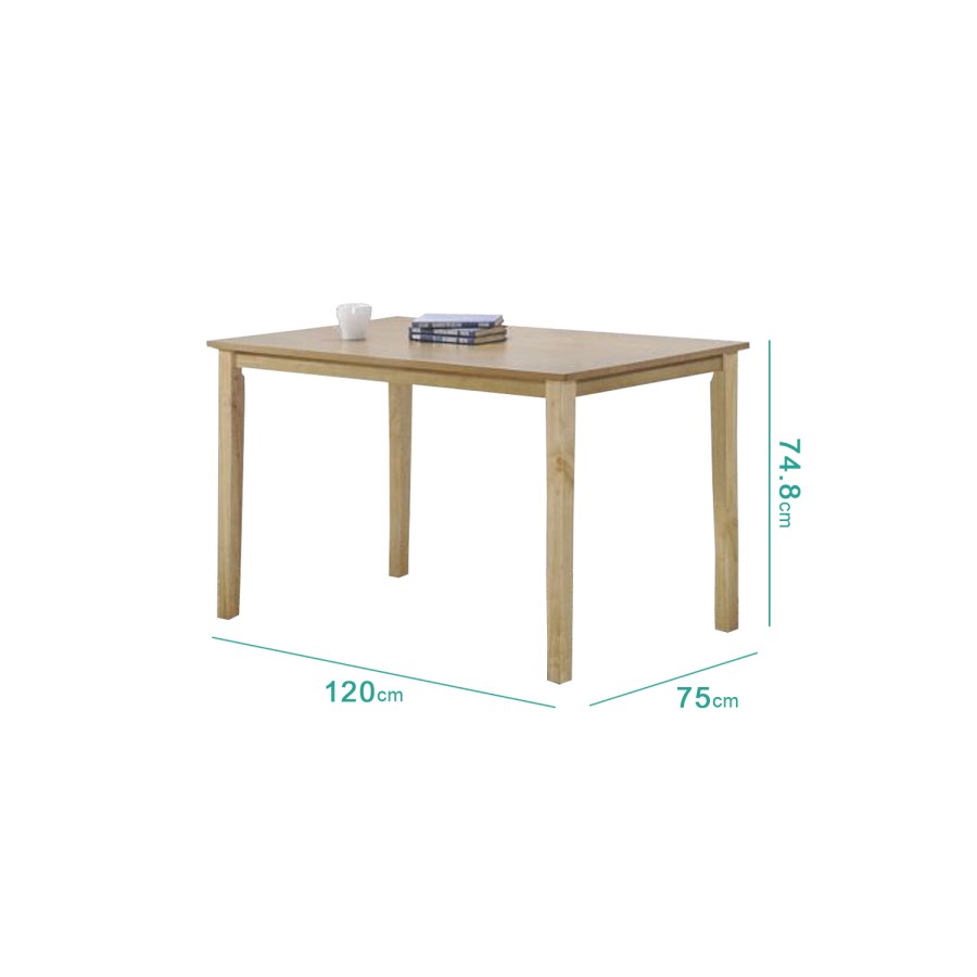New Haven Rectangle Wooden Dining Table in Light Oak - 4 Seater