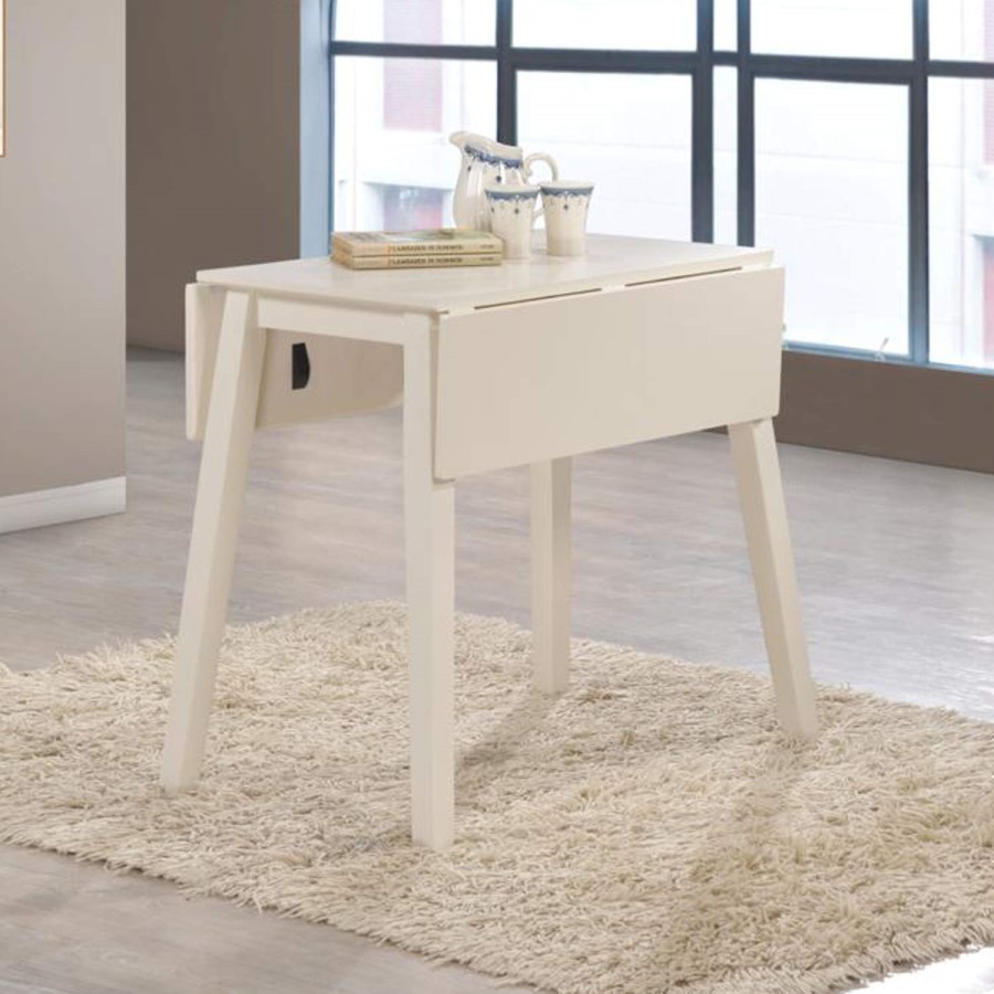 GRADE A2 - New Haven Off White Drop Leaf Space Saving Dining Table