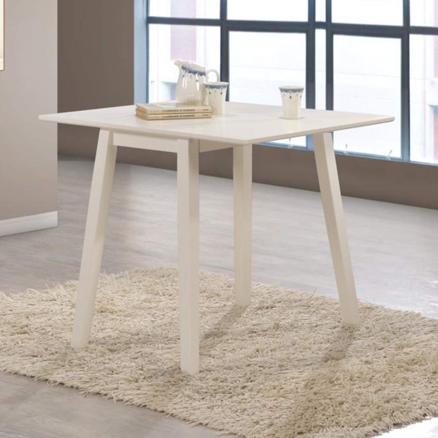GRADE A2 - New Haven Off White Drop Leaf Space Saving Dining Table