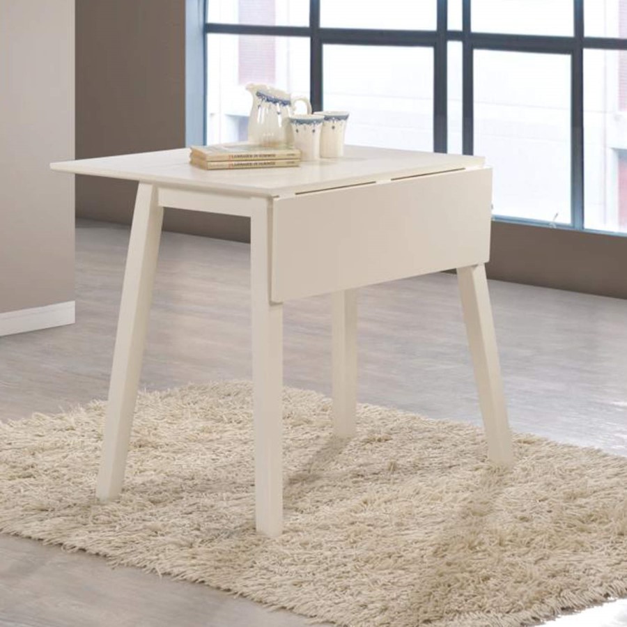 GRADE A2 - New Haven Off White Drop Leaf Space Saving Dining Table