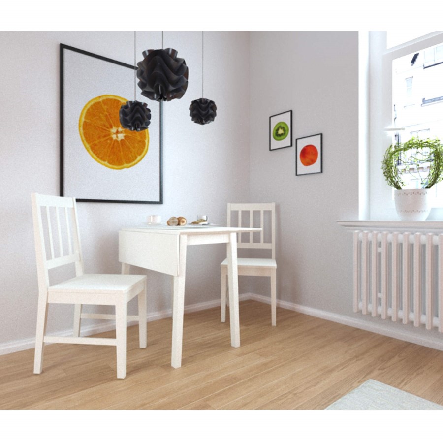 GRADE A3 - New Haven Drop Leaf Dining Table in Stone White