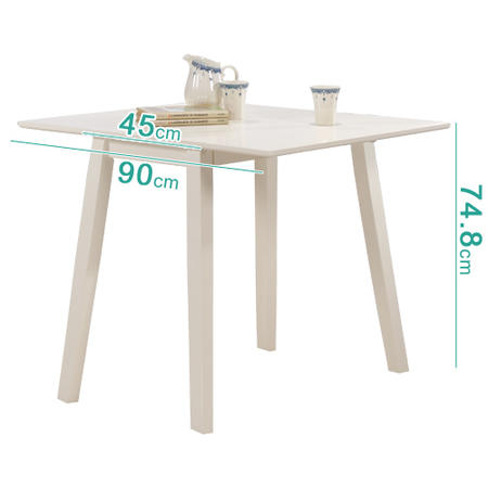 GRADE A2 - New Haven Off White Drop Leaf Space Saving Dining Table