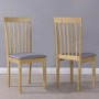 Set of 2 Wooden Dining Chairs with Grey Fabric Seats - New Haven