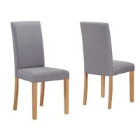 GRADE A1 - New Haven Pair of Chairs in Grey Fabric