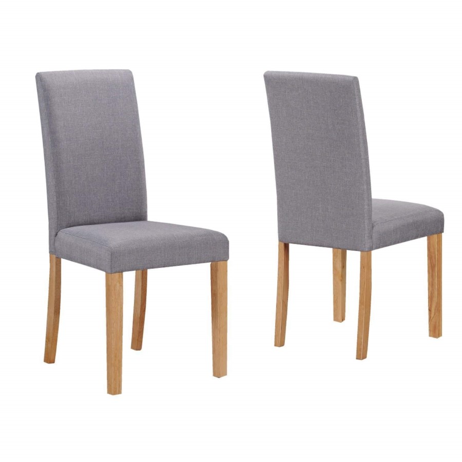 GRADE A1 - New Haven Pair of Chairs in Grey Fabric