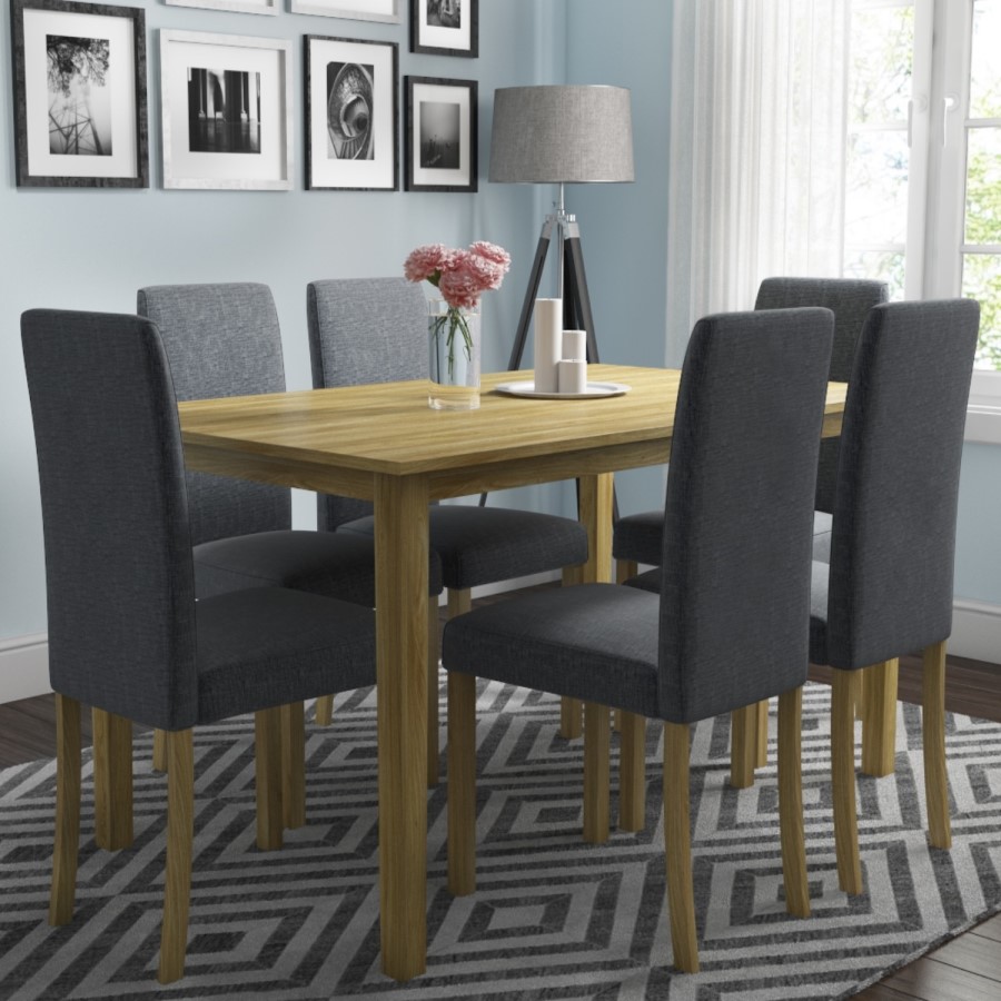 New Haven Pair of Chairs in Slate Grey Fabric