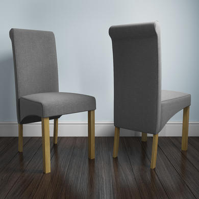 New Haven Pair of Rollback Chairs in Grey Fabric
