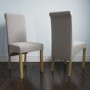 GRADE A1 - New Haven Pair of Roll Back Chairs in Oatmeal Fabric
