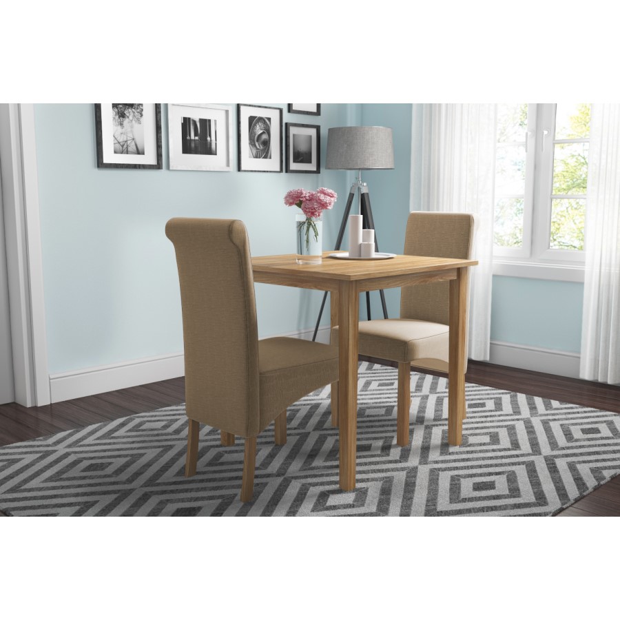 New Haven Pair of Roll Back Chairs in Oatmeal Fabric