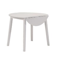 GRADE A1 - New Haven Round Drop Leaf 2 Seater Dining Table in Stone White