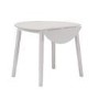 GRADE A1 - New Haven Round Drop Leaf 2 Seater Dining Table in Stone White