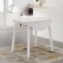GRADE A1 - New Haven Round Drop Leaf 2 Seater Dining Table in Stone White