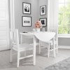 GRADE A1 - New Haven Round Drop Leaf 2 Seater Dining Table in Stone White