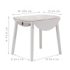 GRADE A2 - New Haven Round Drop Leaf 2 Seater Dining Table in Stone White