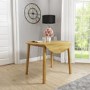GRADE A1 - New Haven Round Drop Leaf Dining Table in Light Oak