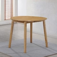 GRADE A1 - New Haven Round Drop Leaf 2 Seater Dining Table in Light Oak