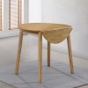 GRADE A1 - New Haven Round Drop Leaf 2 Seater Dining Table in Light Oak