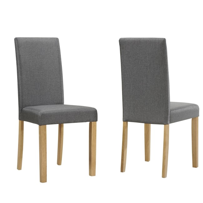 GRADE A1 - New Haven Pair of Chairs in Charcoal Grey Fabric