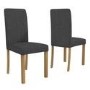 Set of 2 Dark Grey Fabric Dining Chairs - New Haven