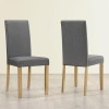 GRADE A1 - New Haven Pair of Chairs in Charcoal Grey Fabric