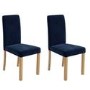 Pair of Velvet Navy Blue Dining Chairs - New Haven