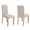 Set of 2 Cream Fabric Dining Chairs - New Haven